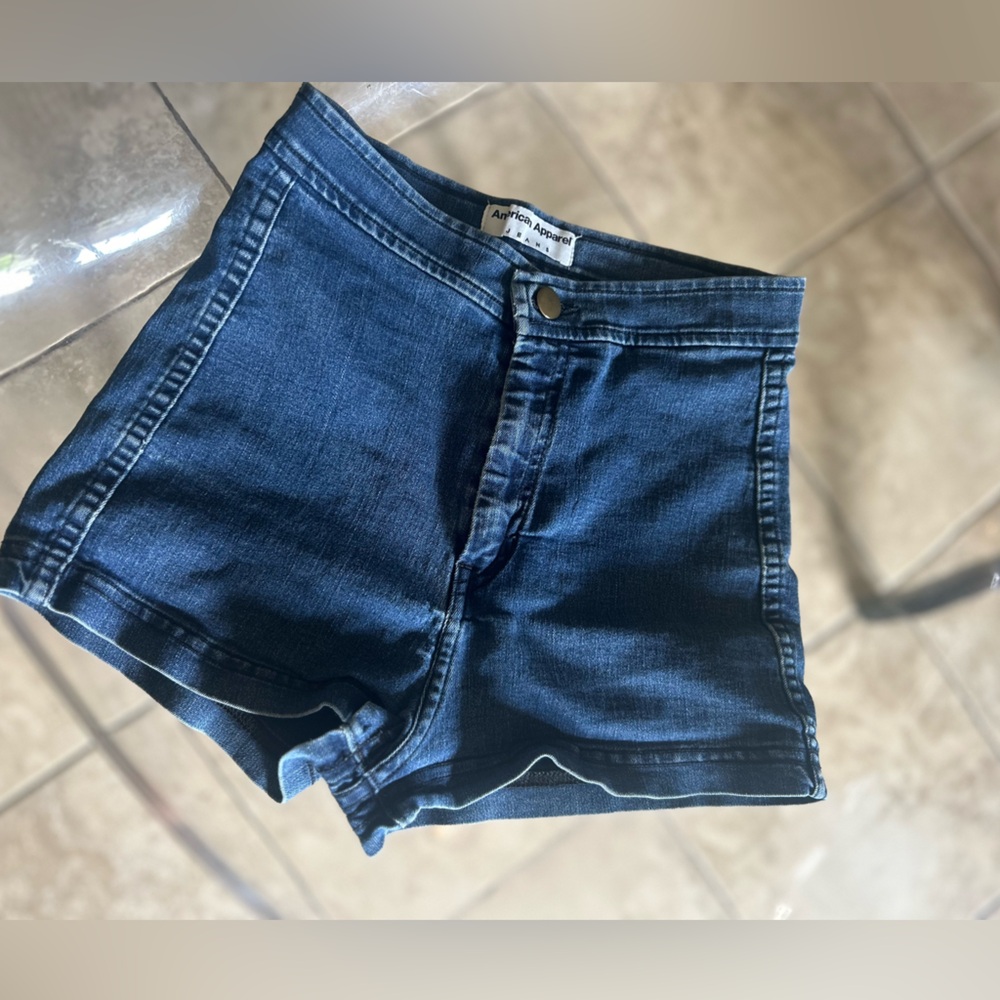 American Apparel Blue Denim Jeans with Classic Distressed Look